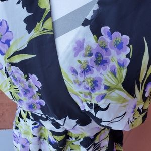 NWT Madison Leigh Hi-Lo Sheer Spliced "V" Dress 10